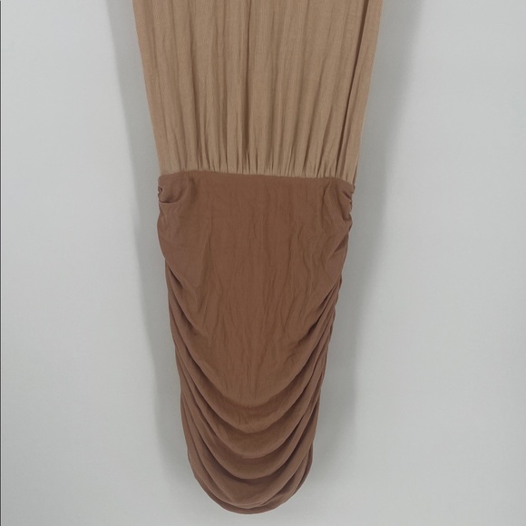 Ronny Kobo Collection Two-Tone Tan Midi Dress - Picture 8 of 11